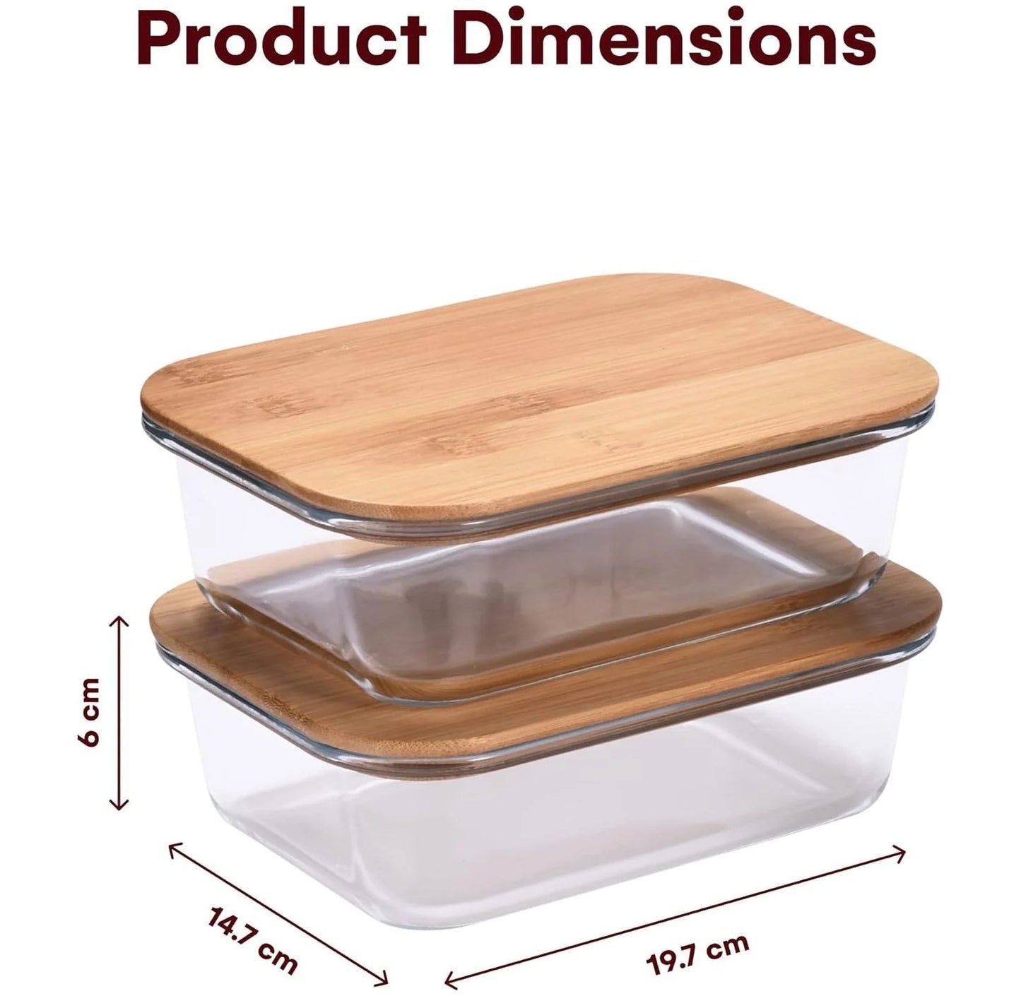 4-Pack Glass Food Containers with Bamboo Lids - Stackable, Airtight, Microwave & Dishwasher Safe - 36 Oz Reusable Lunchboxes